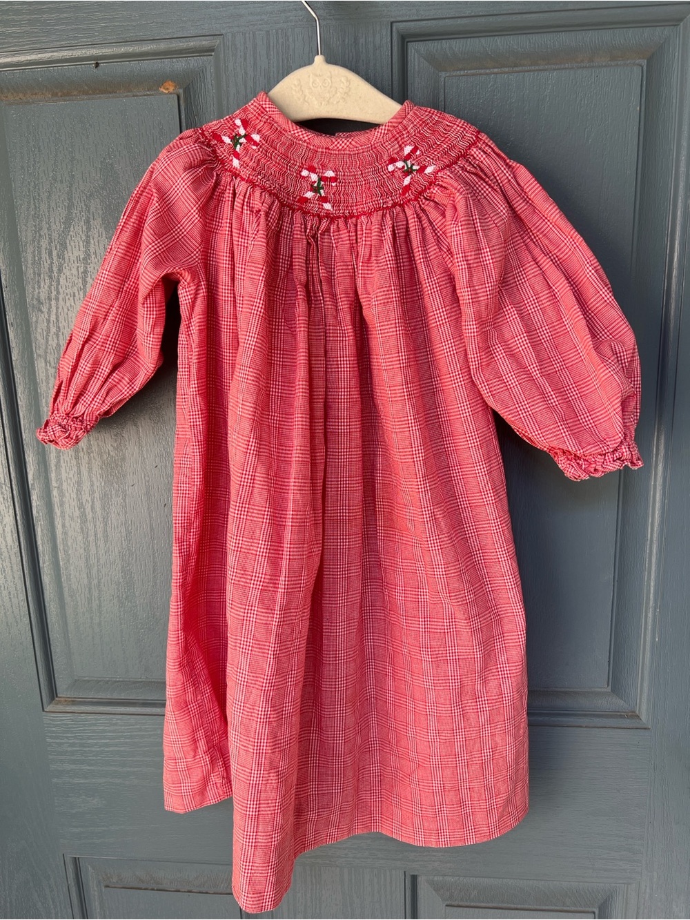 Silly Goose Candy Cane Smocked Dress